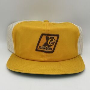 Vintage 1980s X-Ergon Mesh Trucker Snapback Patch Hat Small/Medium Cap